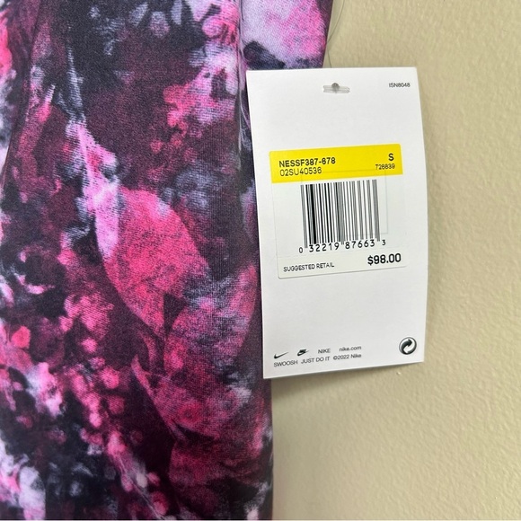 Nike powerback tankini swim top with purple and pink print women's size XS NWT - Picture 4 of 6